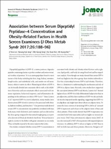 Association between Serum Dipeptidyl Peptidase-4 Concentration and Obesity-Related Factors in Health Screen Examinees