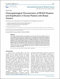 Clinicopathological Characteristics of PIK3CA Mutation and Amplification in Korean Patients with Breast Cancers