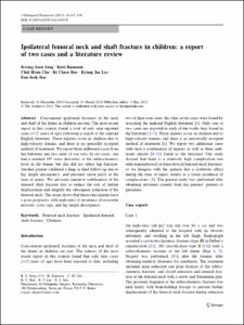 Ipsilateral femoral neck and shaft fracture in children: a report of two cases and a literature review