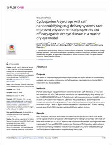 Cyclosporine A Eyedrops With Self-Nanoemulsifying Drug Delivery Systems Have Improved Physicochemical Properties and Efficacy Against Dry Eye Disease in a Murine Dry Eye Model