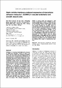 Statin inhibits interferon-γ-induced expression of intercellular adhesion molecule-1 (ICAM-1) in vascular endothelial and smooth muscle cells