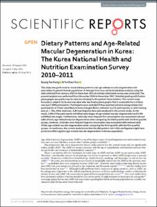 Dietary Patterns and Age-Related Macular Degeneration in Korea: The Korea National Health and Nutrition Examination Survey 2010–2011