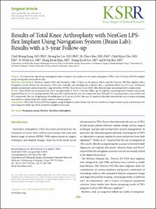 Results of Total Knee Arthroplasty with NexGen LPS-flex Implant Using Navigation System (Brain Lab): Results with a 5-year Follow-up