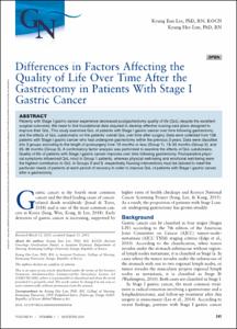Differences in Factors Affecting the Quality of Life Over Time After the Gastrectomy in Patients With Stage I Gastric Cancer