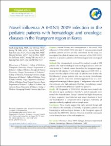 Novel influenza A (H1N1) 2009 infection in the pediatric patients with hematologic and oncologic diseases in the Yeungnam region in Korea