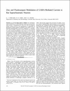 Zinc and Flunitrazepam Modulation of GABA-Mediated Currents in Rat Suprachiasmatic Neurons