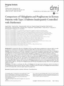Comparison of Vildagliptin and Pioglitazone in Korean Patients with Type 2 Diabetes Inadequately Controlled with Metformin.