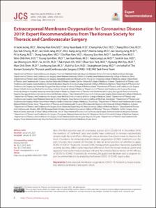 Extracorporeal Membrane Oxygenation for Coronavirus Disease 2019: Expert Recommendations from The Korean Society for Thoracic and Cardiovascular Surgery