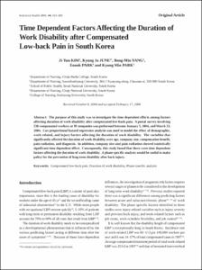 Time Dependent Factors Affecting the Duration of Work Disability after Compensated Low-back Pain in South Korea