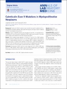 Calreticulin Exon 9 Mutations in Myeloproliferative Neoplasms