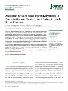 Association between Serum Dipeptidyl Peptidase-4 Concentrarion and Obesity-related Factors in Health Screen Examinees