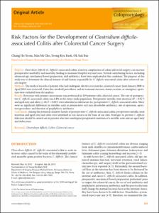 Risk Factors for the Development of Clostridium difficileassociated Colitis after Colorectal Cancer Surgery