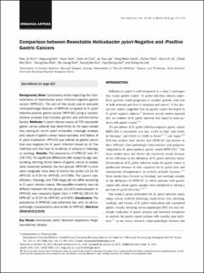 Comparison between Resectable Helicobacter pylori-Negative and -Positive Gastric Cancers.