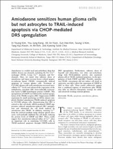 Amiodarone sensitizes human glioma cells but not astrocytes to TRAIL-induced apoptosis via CHOP-mediated DR5 upregulation