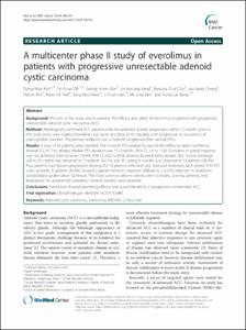 A multicenter phase II study of everolimus in patients with progressive unresectable adenoid cystic carcinoma