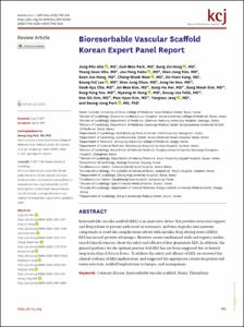 Bioresorbable Vascular Scaffold Korean Expert Panel Report