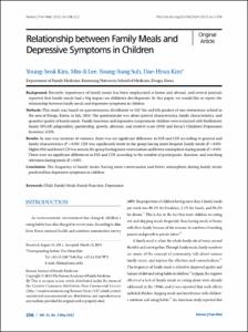 Relationship between Family Meals and Depressive Symptoms in Children