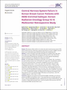 Central Nervous System Failure in Korean Breast Cancer Patients with HER2-Enriched Subtype: Korean Radiation Oncology Group 16-15 Multicenter Retrospective Study