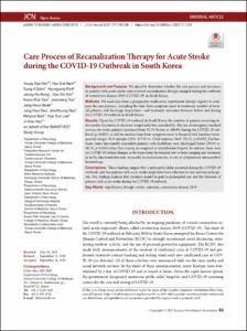 Care Process of Recanalization Therapy for Acute Stroke during the COVID-19 Outbreak in South Korea