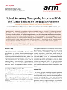 Spinal Accessory Neuropathy Associated With the Tumor Located on the Jugular Foramen
