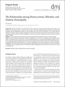 The Relationship among Homocysteine, Bilirubin, and
Diabetic Retinopathy