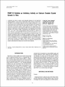 FKBP-12 Exhibits an Inhibitory Activity on Calcium Oxalate Crystal Growth in Vitro