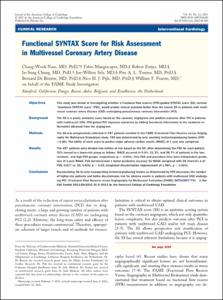 Functional SYNTAX Score for Risk Assessment in Multivessel Coronary Artery Disease
