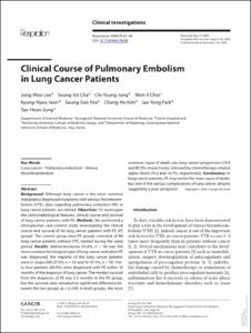Clinical Course of Pulmonary Embolism in Lung Cancer Patients