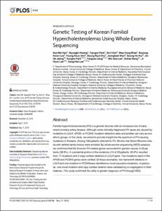 Genetic Testing of Korean Familial Hypercholesterolemia Using Whole-Exome Sequencing