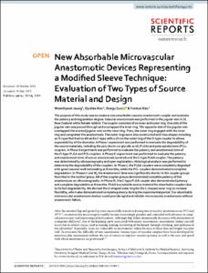 New Absorbable Microvascular Anastomotic Devices Representing a Modified Sleeve Technique: Evaluation of Two Types of Source Material and Design