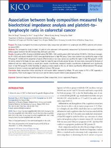 Association between body composition measured by bioelectrical impedance analysis and platelet-to-lymphocyte ratio in colorectal cancer