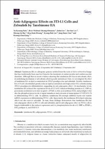 Anti-adipogenic effects on 3T3-L1 cells and zebrafish by tanshinone IIA