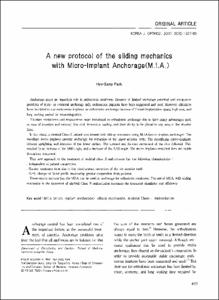 A new protocol of the sliding mechanics with Micro-Implant Anchorage(M.I.A.)
