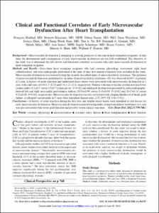 Clinical and Functional Correlates of Early Microvascular Dysfunction After Heart Transplantation