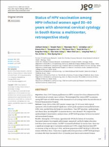 Status of HPV vaccination among HPV-infected women aged 20–60 years with abnormal cervical cytology in South Korea: a multicenter, retrospective study