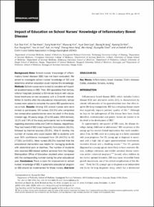 Impact of Education on School Nurses’ Knowledge of Inflammatory Bowel Disease