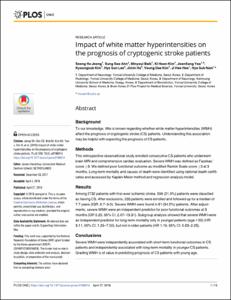 Impact of white matter hyperintensities on the prognosis of cryptogenic stroke patients