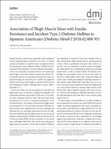 Association of Thigh Muscle Mass with Insulin Resistance and Incident Type 2 Diabetes Mellitus in Japanese Americans