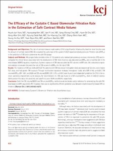 The Efficacy of the Cystatin C Based Glomerular Filtration Rate in the Estimation of Safe Contrast Media Volume