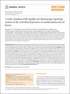 A wide variation of the quality of colonoscopy reporting system in the real clinical practice in southeastern area of Korea