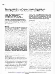 Caspase-dependent and caspase-independent apoptosis induced by evodiamine in human leukemic U937 cells
