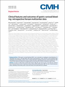 Clinical features and outcomes of gastric variceal bleeding:
retrospective Korean multicenter data