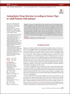 Antiepileptic Drug Selection According to Seizure Type in Adult Patients with Epilepsy