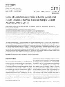 Status of Diabetic Neuropathy in Korea: A National Health Insurance Service-National Sample Cohort Analysis (2006 to 2015)