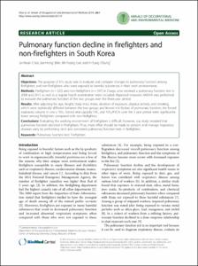 Pulmonary function decline in firefighters and non-firefighters in South Korea