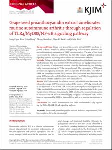Grape seed proanthocyanidin extract ameliorates murine autoimmune arthritis through regulation of TLR4/MyD88/NF-kB signaling pathway