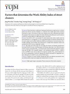 Factors That Determine the Work Ability Index of Street Cleaners