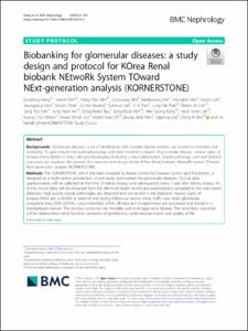 Biobanking for glomerular diseases: a study design and protocol for KOrea Renal biobank NEtwoRk System TOward NExt-generation analysis (KORNERSTONE)