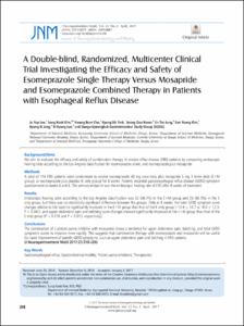 A Double-blind, Randomized, Multicenter Clinical Trial Investigating the Efficacy and Safety of Esomeprazole Single Therapy Versus Mosapride and Esomeprazole Combined Therapy in Patients with Esophageal Reflux Disease