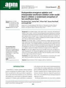 Postoperative emergence agitation and intraoperative sevoflurane sedation under caudal block in children: a randomized comparison of two sevoflurane doses